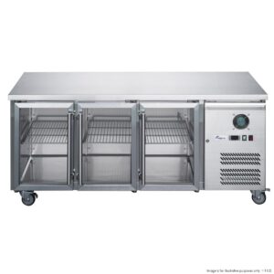 XUB6C18G3V F.E.D FED-X 3 Glass Door Bench Fridge S/S