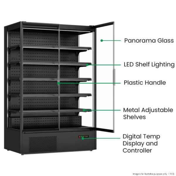 DC-125B F.E.D Thermaster Supermarket Panorama 2 Door Chiller Display - Image 5