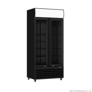 LG-580BP F.E.D Thermaster Glass 2 Door Upright Drink Fridge