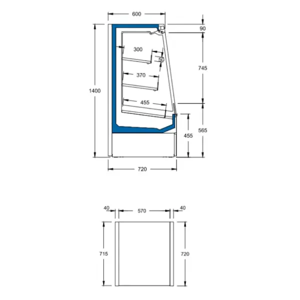 SGN141S Hussmann SEMI VERTICAL CHILLER OPEN REFRIGERATOR - Image 2