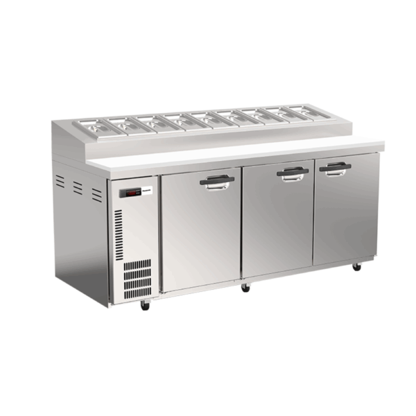 SUR-1871HPZ PANASONIC UNDER BENCH 3 DOOR PILLARLESS PIZZA/SALAD FRIDGE