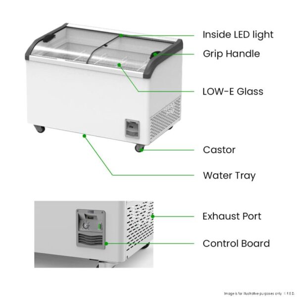 SD-406K F.E.D Thermaster Heavy Duty Supermarket Glass Sliding Lid Freezer - Image 11