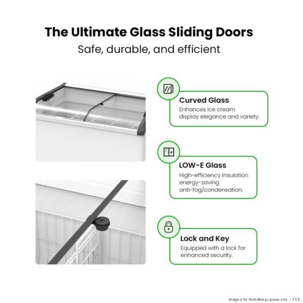 SD-406K F.E.D Thermaster Heavy Duty Supermarket Glass Sliding Lid Freezer - Image 6