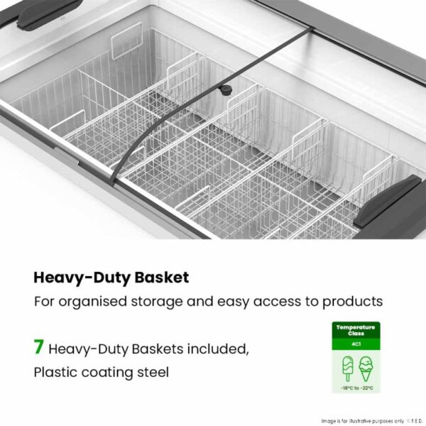 SD-576K F.E.D Thermaster Heavy Duty Supermarket Glass Sliding Lid Freezer - Image 7