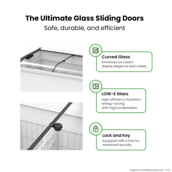 SD-576K F.E.D Thermaster Heavy Duty Supermarket Glass Sliding Lid Freezer - Image 5