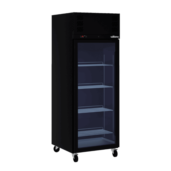 HP1GB Williams Pearl Black Upright 1 Glass Door Fridge