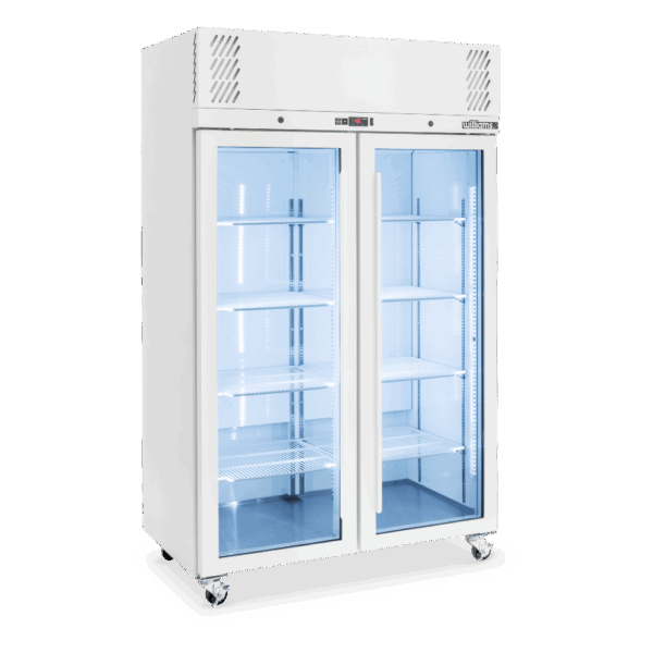 LP2GW Williams Pearl WHITE Upright Glass 2 Door FREEZER