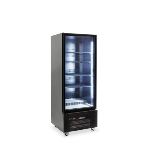 HQS1GBHC Williams Quartz Star Upright Glass Single Door FRIDGE - Black