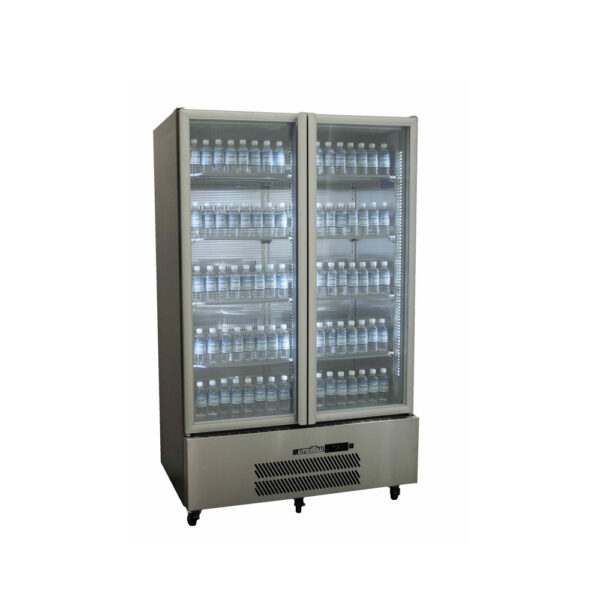 HQS2GSHC Williams Quartz Star Upright Glass 2 Door FRIDGE - STAINLESS STEEL