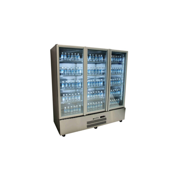 HQS3GWHC Williams Quartz Star Upright Glass 3 Door FRIDGE - STAINLESS STEEL