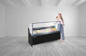 Sunshine serves-over gelato cases auto defrost five sizes 