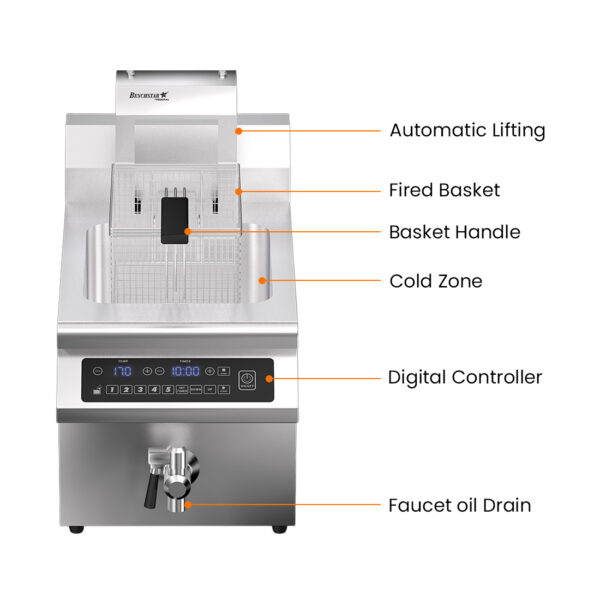 Benchstar Single Tank Auto Lifting Induction Fryer - IF3500S-AL - Image 3