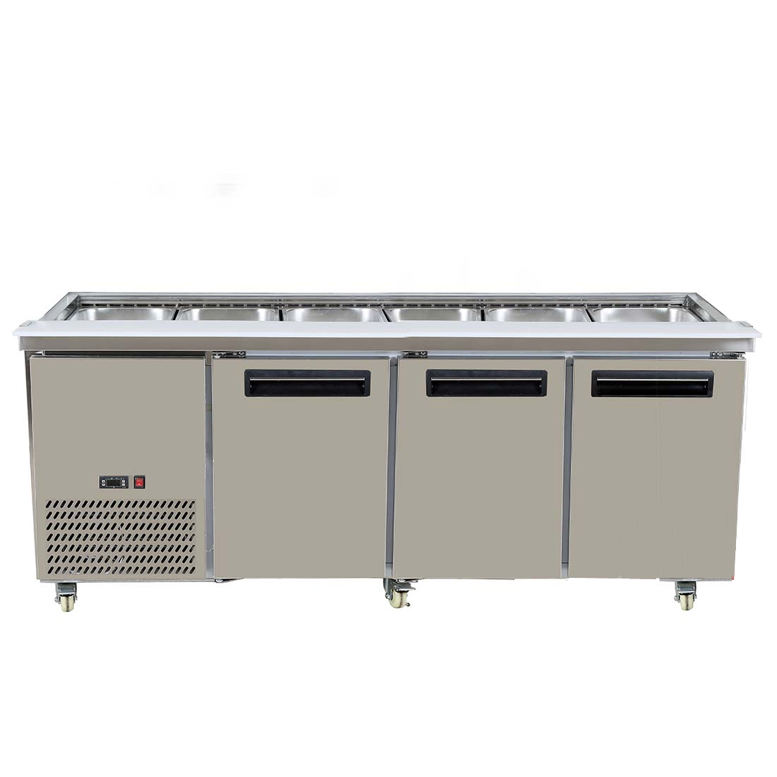 F.E.D PG210FA-B Bench Station Three Door – 6× 1/1 GN Pans