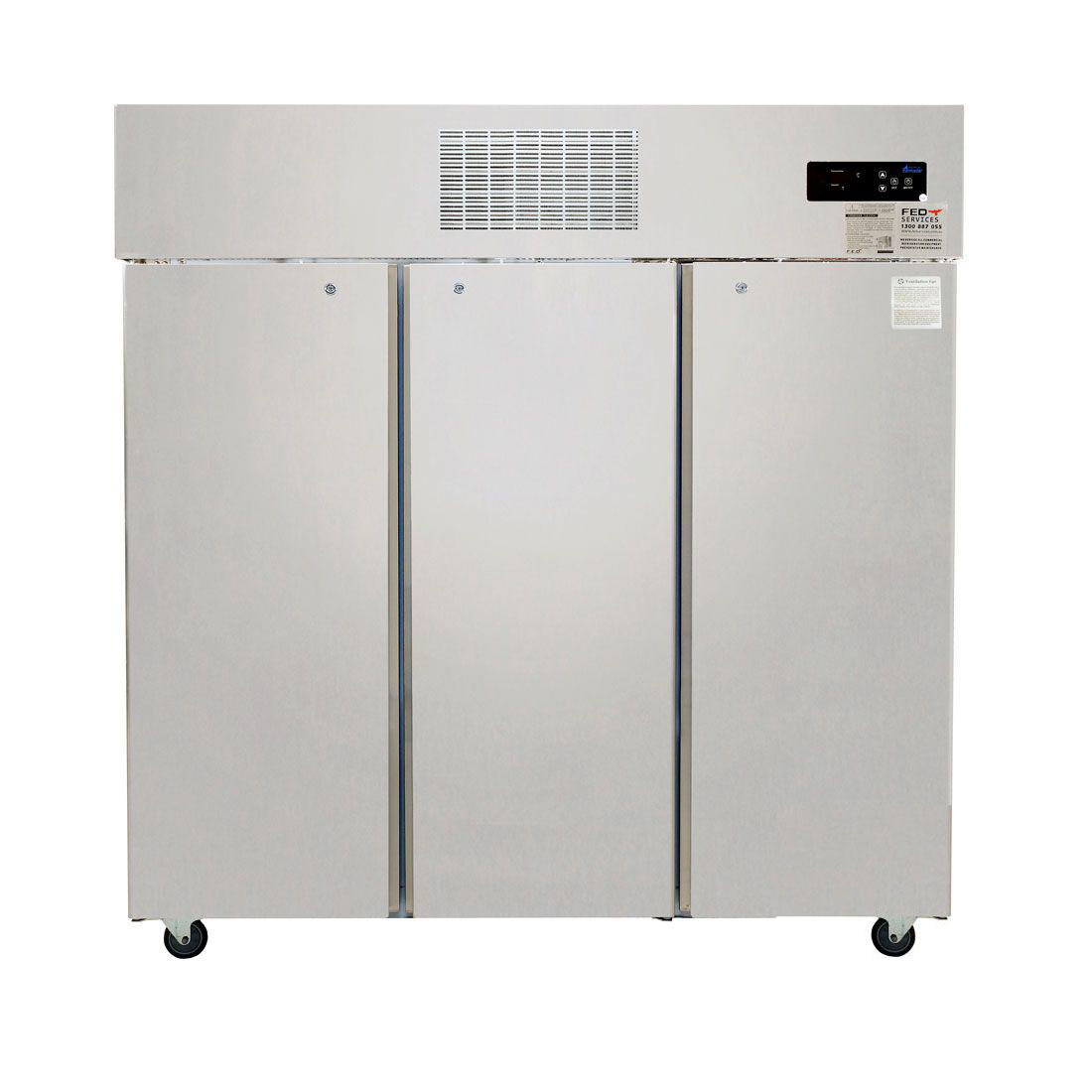 F.E.D SUC1500 TROPICAL Thermaster 3 Door SS Fridge 1500L