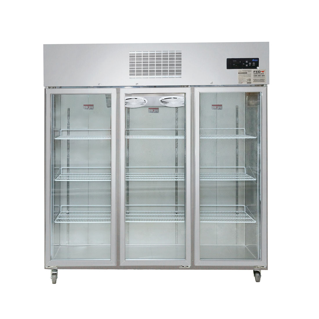 SUCG1500 F.E.D Thermaster Three Door Upright Display Fridge
