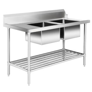 Right Inlet Double Sink Dishwasher Bench – DSBD7-1500R/A