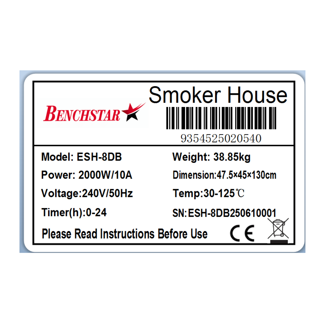 Benchstar Smoker/Dehydrator Combination Unit - ESH-8DB - Image 4