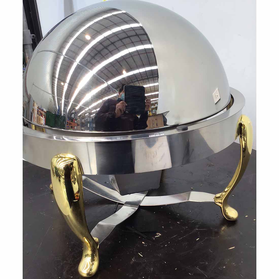KGS6803 Round Chafing Dish with Gilt Legs - Image 2