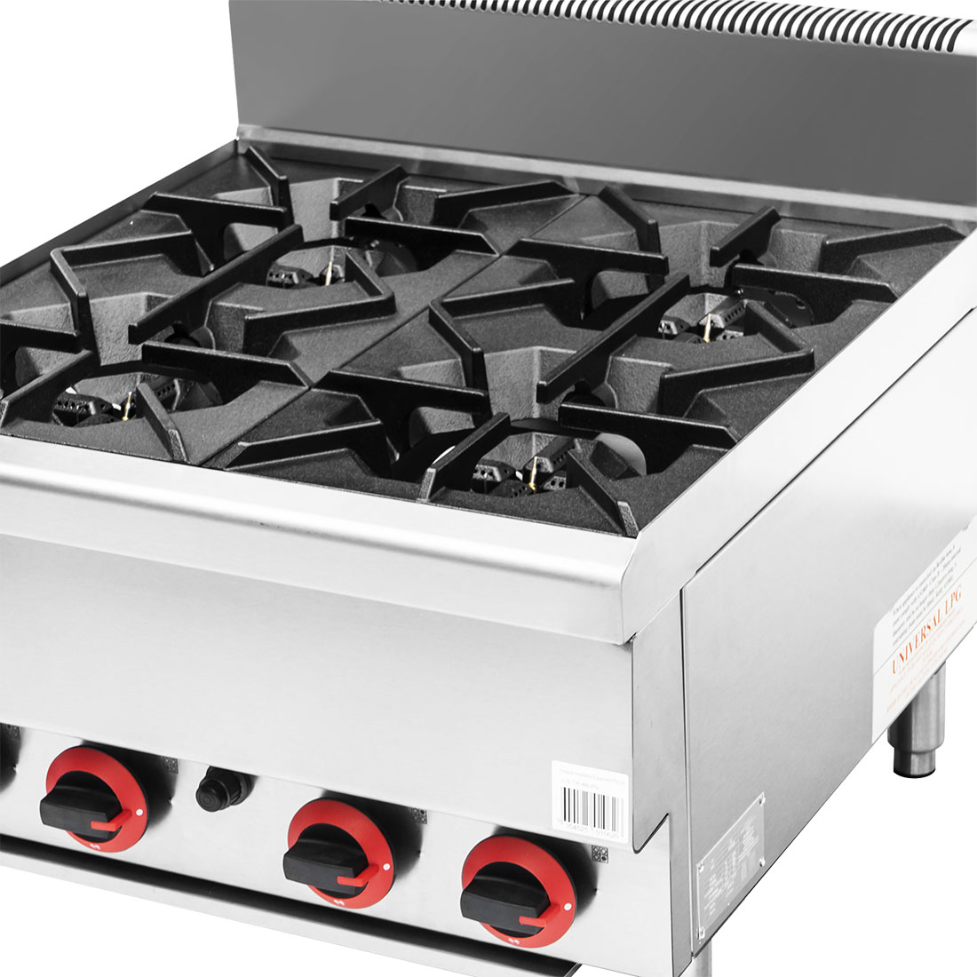 Gasmax Benchtop Natural Gas 4 Burner Cooktop w/ Splashback - JUS-TR-4B - Image 5