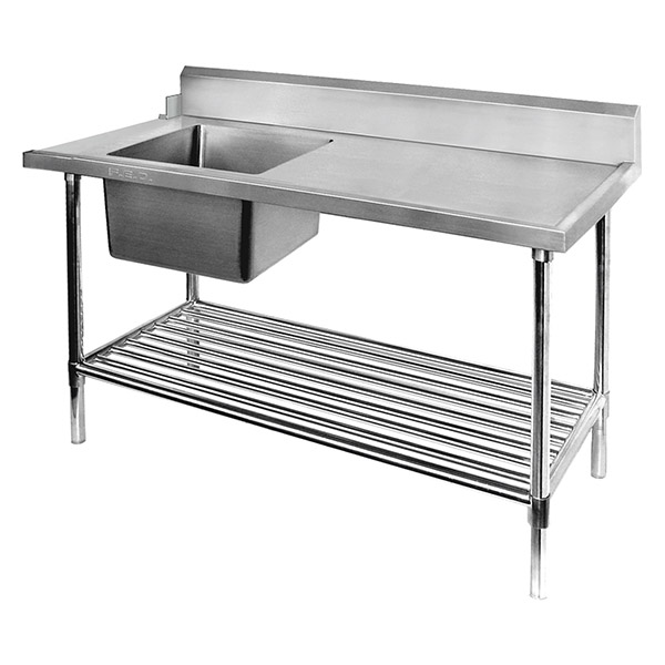 Left Inlet Single Sink Dishwasher Bench – SSBD7-1500L/A