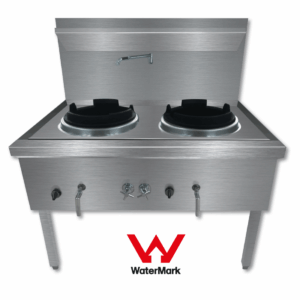 Gasmax Stainless Steel Waterless Nature Gas Double Wok Chimney Burner – WW-2NC